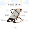 imageDream on Me Rock With Me 2in1 Baby Rocker and Stationary Seat Infant Rocker with Removable Toy Bar Soothing Music ampamp Vibration 06 Months Up to 20 LbsBlack  Grey