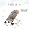 imageDream on Me Rock With Me 2in1 Baby Rocker and Stationary Seat Infant Rocker with Removable Toy Bar Soothing Music ampamp Vibration 06 Months Up to 20 LbsGrey