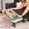 imageDream on Me Rock With Me 2in1 Baby Rocker and Stationary Seat Infant Rocker with Removable Toy Bar Soothing Music ampamp Vibration 06 Months Up to 20 LbsGrey