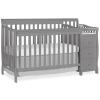 imageDream On Me 5 in 1 Brody Convertible Crib With Changing Table Converts From Crib to Toddler Bed Day Bed and Kids Sofa and Full Size Bed JPMA Certified Baby CribSteel Grey