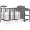 imageDream On Me Anna 3in1 FullSize Crib and Changing Table Combo in Steel Grey Greenguard Gold Certified NonToxic Finishes Includes 1quot Changing Pad Wooden Nursery FurnitureSteel Grey