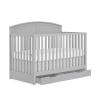 imageDream On Me Storybrooke 5 in 1 Convertible Crib with Under Drawer in Pebble Grey JPMA ampamp Greenguard Gold Certified Made of Sustainable Pinewood NonToxic WaterBased Paint Finish