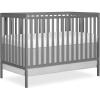 imageDream On Me Synergy 5In1 Convertible Crib In Black JPMA ampamp Greenguard Gold Certified Constructed out of solid reclaimed New Zealand Pine wood Features 3 mattress height settingsSteel Grey