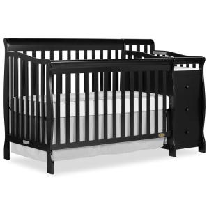 imageDream On Me 5 in 1 Brody Convertible Crib With Changing Table Converts From Crib to Toddler Bed Day Bed and Kids Sofa and Full Size Bed JPMA Certified Baby CribBlack