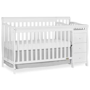 imageDream On Me 5 in 1 Brody Convertible Crib With Changing Table Converts From Crib to Toddler Bed Day Bed and Kids Sofa and Full Size Bed JPMA Certified Baby CribWhite
