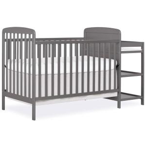 imageDream On Me Anna 3in1 FullSize Crib and Changing Table Combo in Steel Grey Greenguard Gold Certified NonToxic Finishes Includes 1quot Changing Pad Wooden Nursery FurnitureSteel Grey