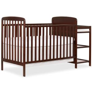 imageDream On Me Anna 3in1 FullSize Crib and Changing Table Combo in Steel Grey Greenguard Gold Certified NonToxic Finishes Includes 1quot Changing Pad Wooden Nursery FurnitureEspresso