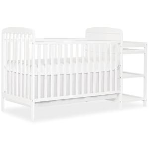 imageDream On Me Anna 3in1 FullSize Crib and Changing Table Combo in Steel Grey Greenguard Gold Certified NonToxic Finishes Includes 1quot Changing Pad Wooden Nursery FurnitureWhite