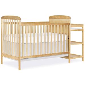 imageDream On Me Anna 3in1 FullSize Crib and Changing Table Combo in Steel Grey Greenguard Gold Certified NonToxic Finishes Includes 1quot Changing Pad Wooden Nursery FurnitureNatural