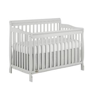 imageDream On Me Ashton 4In1 Convertible Crib In White Greenguard Gold JPMA Certified NonToxic Finishes Features 4 Mattress Height Settings Made Of Solid PinewoodGrey