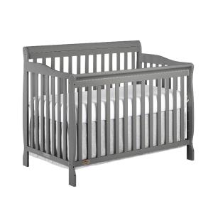 imageDream On Me Ashton 4In1 Convertible Crib In White Greenguard Gold JPMA Certified NonToxic Finishes Features 4 Mattress Height Settings Made Of Solid PinewoodStorm Grey