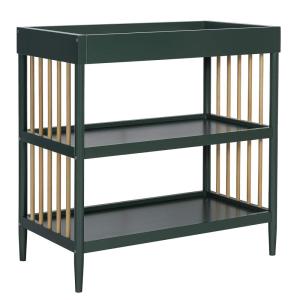 imageDream On Me Clover 4in1 Modern Island Crib with Rounded Spindles in Olive Convertible Crib MidCentury Meets Modern Coordinates with The Clover Changing CounterOlive