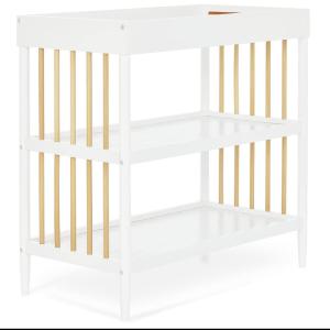 imageDream On Me Clover 4in1 Modern Island Crib with Rounded Spindles in Olive Convertible Crib MidCentury Meets Modern Coordinates with The Clover Changing CounterWhite and Natural