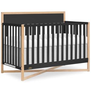 imageDream On Me Owen 5in1 Convertible Crib in White Oak Greenguard Gold ampamp JPMA Certified Baby Crib Converts from Crib to Toddler Bed Day Bed Kids Sofa ampamp Full Size BedMatte Black
