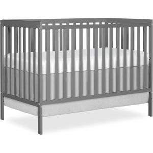 imageDream On Me Synergy 5In1 Convertible Crib In Black JPMA ampamp Greenguard Gold Certified Constructed out of solid reclaimed New Zealand Pine wood Features 3 mattress height settingsSteel Grey