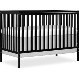 imageDream On Me Synergy 5In1 Convertible Crib In Black JPMA ampamp Greenguard Gold Certified Constructed out of solid reclaimed New Zealand Pine wood Features 3 mattress height settingsBlack