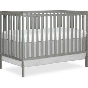 imageDream On Me Synergy 5In1 Convertible Crib In Black JPMA ampamp Greenguard Gold Certified Constructed out of solid reclaimed New Zealand Pine wood Features 3 mattress height settingsCool Grey