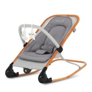 imageDream on Me Rock With Me 2in1 Baby Rocker and Stationary Seat Infant Rocker with Removable Toy Bar Soothing Music ampamp Vibration 06 Months Up to 20 LbsGrey