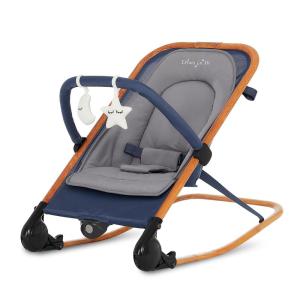 imageDream on Me Rock With Me 2in1 Baby Rocker and Stationary Seat Infant Rocker with Removable Toy Bar Soothing Music ampamp Vibration 06 Months Up to 20 LbsBlue