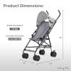 imageDream On Me Aero Travel Lightweight Umbrella Stroller Easy to Fold and Carry Travel Stroller Adjustable and Removable CanopyGray
