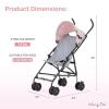 imageDream On Me Aero Travel Lightweight Umbrella Stroller Easy to Fold and Carry Travel Stroller Adjustable and Removable CanopyPink