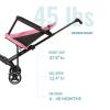 imageDream On Me Lightweight And Compact Coast Rider Stroller With One Hand Easy Fold Adjustable Handles And Soft Ride Wheels GreyPink