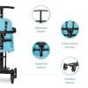 imageDream On Me Lightweight And Compact Coast Rider Stroller With One Hand Easy Fold Adjustable Handles And Soft Ride Wheels GreySky Blue