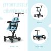 imageDream On Me Lightweight And Compact Coast Rider Stroller With One Hand Easy Fold Adjustable Handles And Soft Ride Wheels GreySky Blue