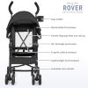 imageDream On Me Rover Convenience Baby Stroller in Pink Lightweight ampamp Compact Umbrella Stroller Easy oneHand fold Travel Stroller Lockable Rear Wheels Removable ampamp Adjustable CanopyBlack