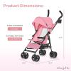 imageDream On Me Rover Convenience Baby Stroller in Pink Lightweight ampamp Compact Umbrella Stroller Easy oneHand fold Travel Stroller Lockable Rear Wheels Removable ampamp Adjustable CanopyPink