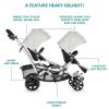 imageDream On Me Track Tandem Double Umbrella Stroller in Black Lightweight Double Stroller for Infant and Toddler MultiPosition Reversible ampamp Reclining Seats Large Storage Basket and CanopyLight Grey