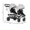 imageDream On Me Track Tandem Double Umbrella Stroller in Black Lightweight Double Stroller for Infant and Toddler MultiPosition Reversible ampamp Reclining Seats Large Storage Basket and CanopyLight Grey