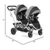 imageDream On Me Track Tandem Double Umbrella Stroller in Black Lightweight Double Stroller for Infant and Toddler MultiPosition Reversible ampamp Reclining Seats Large Storage Basket and CanopyBlack  White