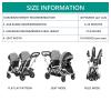 imageDream On Me Track Tandem Double Umbrella Stroller in Black Lightweight Double Stroller for Infant and Toddler MultiPosition Reversible ampamp Reclining Seats Large Storage Basket and CanopyBlack  White