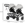 imageDream On Me Track Tandem Double Umbrella Stroller in Black Lightweight Double Stroller for Infant and Toddler MultiPosition Reversible ampamp Reclining Seats Large Storage Basket and CanopyLight Grey