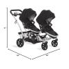 imageDream On Me Track Tandem Double Umbrella Stroller in Black Lightweight Double Stroller for Infant and Toddler MultiPosition Reversible ampamp Reclining Seats Large Storage Basket and CanopyBlack