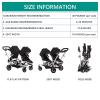 imageDream On Me Track Tandem Double Umbrella Stroller in Black Lightweight Double Stroller for Infant and Toddler MultiPosition Reversible ampamp Reclining Seats Large Storage Basket and CanopyBlack