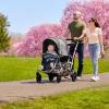 imageDream On Me Track Tandem Double Umbrella Stroller in Black Lightweight Double Stroller for Infant and Toddler MultiPosition Reversible ampamp Reclining Seats Large Storage Basket and CanopyBlack  White