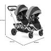 imageDream On Me Track Tandem Double Umbrella Stroller in Black Lightweight Double Stroller for Infant and Toddler MultiPosition Reversible ampamp Reclining Seats Large Storage Basket and CanopyBlack  White