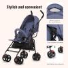 imageDream On Me Vista Moonwalk Baby Stroller in Black Lightweight Infant Stroller with Compact Fold MultiPosition Recline Umbrella Stroller with Canopy Extra Large Storage and Cup HolderBlue