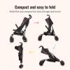 imageDream On Me Vista Moonwalk Baby Stroller in Black Lightweight Infant Stroller with Compact Fold MultiPosition Recline Umbrella Stroller with Canopy Extra Large Storage and Cup HolderPink