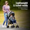 imageDream On Me Vista Moonwalk Baby Stroller in Black Lightweight Infant Stroller with Compact Fold MultiPosition Recline Umbrella Stroller with Canopy Extra Large Storage and Cup HolderMint