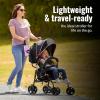 imageDream On Me Vista Moonwalk Baby Stroller in Black Lightweight Infant Stroller with Compact Fold MultiPosition Recline Umbrella Stroller with Canopy Extra Large Storage and Cup HolderPink