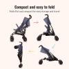 imageDream On Me Vista Moonwalk Baby Stroller in Black Lightweight Infant Stroller with Compact Fold MultiPosition Recline Umbrella Stroller with Canopy Extra Large Storage and Cup HolderBlue