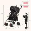 imageDream On Me Vista Moonwalk Baby Stroller in Black Lightweight Infant Stroller with Compact Fold MultiPosition Recline Umbrella Stroller with Canopy Extra Large Storage and Cup HolderBlack