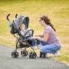 imageDream On Me Vista Moonwalk Baby Stroller in Black Lightweight Infant Stroller with Compact Fold MultiPosition Recline Umbrella Stroller with Canopy Extra Large Storage and Cup HolderMint