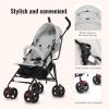 imageDream On Me Vista Moonwalk Baby Stroller in Black Lightweight Infant Stroller with Compact Fold MultiPosition Recline Umbrella Stroller with Canopy Extra Large Storage and Cup HolderLight Gray