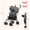 imageDream On Me Vista Moonwalk Baby Stroller in Black Lightweight Infant Stroller with Compact Fold MultiPosition Recline Umbrella Stroller with Canopy Extra Large Storage and Cup HolderMint