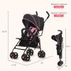 imageDream On Me Vista Moonwalk Baby Stroller in Black Lightweight Infant Stroller with Compact Fold MultiPosition Recline Umbrella Stroller with Canopy Extra Large Storage and Cup HolderPink