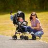 imageDream On Me Vista Moonwalk Baby Stroller in Black Lightweight Infant Stroller with Compact Fold MultiPosition Recline Umbrella Stroller with Canopy Extra Large Storage and Cup HolderBlack